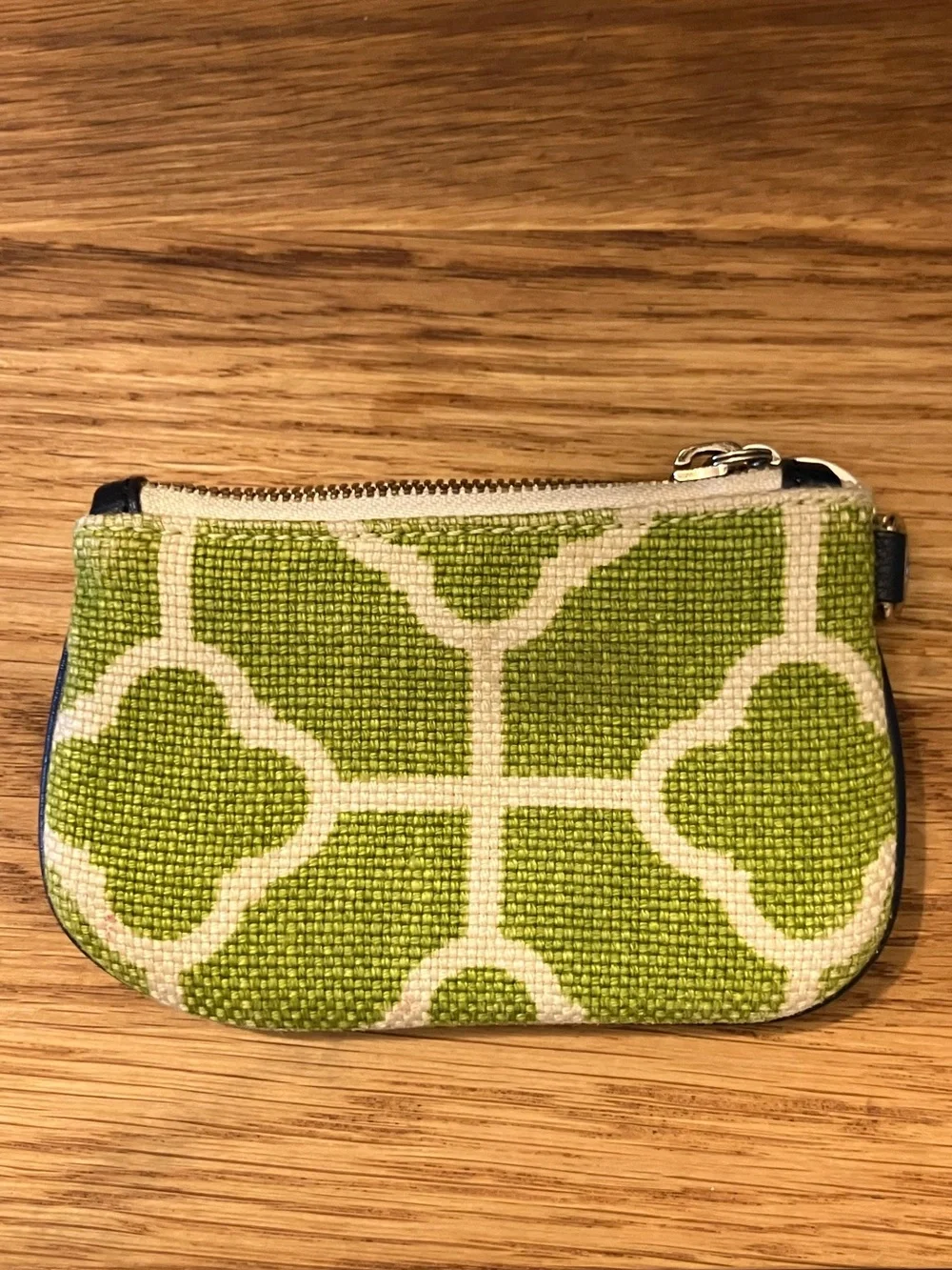 Spartina Daufuskie Island Green Linen Leather Cell Wristlet Wallet